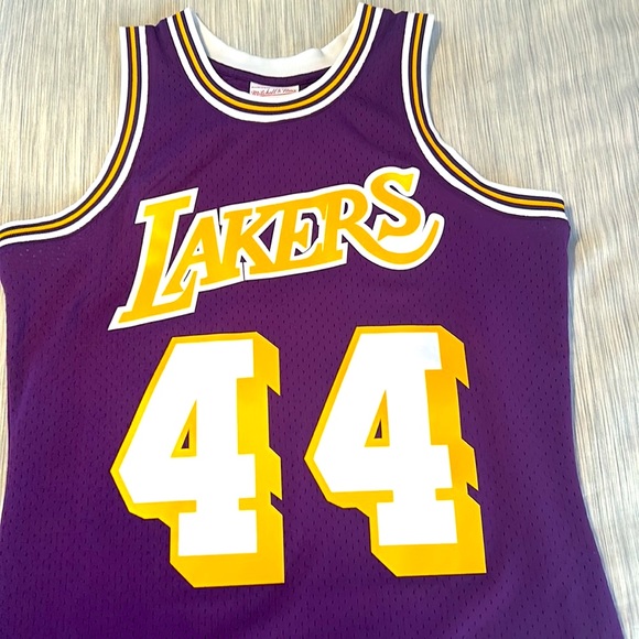 Los Angeles Lakers Jerry West Mitchell and Ness Swingman Jersey 1971-1972 - Picture 3 of 7
